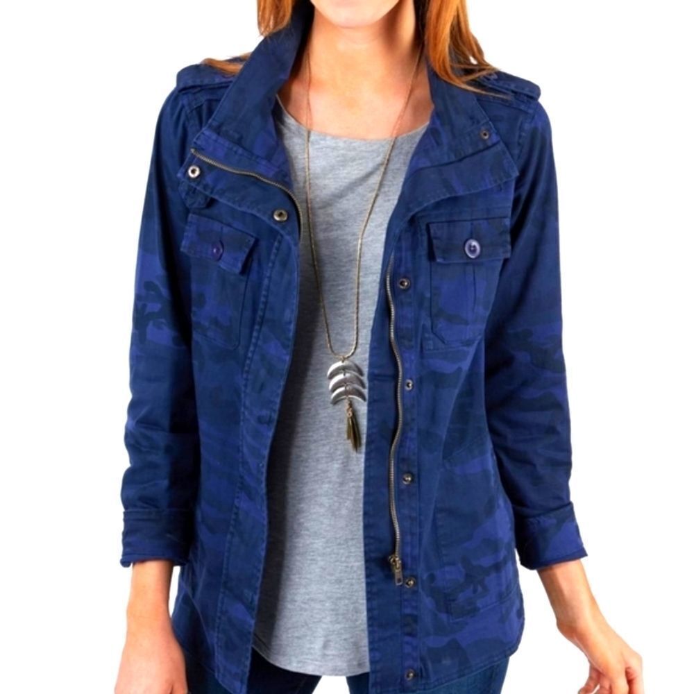 KERSH Blue Camouflage Military Cotton Jacket S